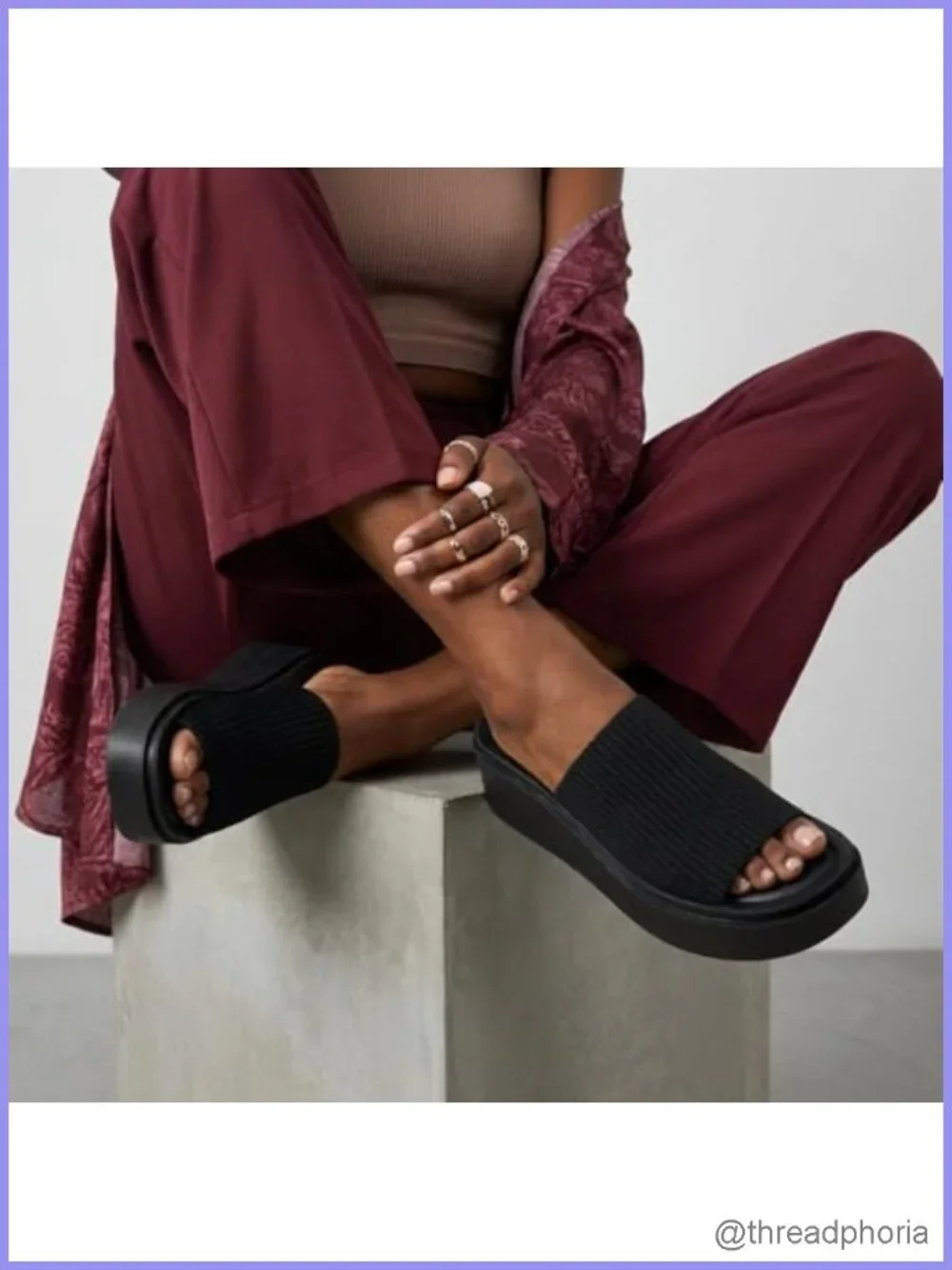 Wedge Platform Sandals with Firm Knit Upper & Memory Foam Slip-On Summer Sandals